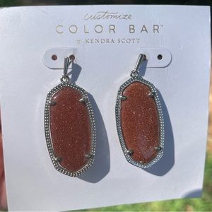Kendra Scott Danielle Burnt Orange Earrings- Silver